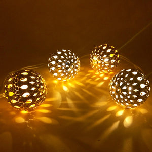 5M 10m Morocco balls LED String Fairy Lights Golden Christmas Lights Outdoor Wedding Kids/Children Room Decoration Luces Navidad