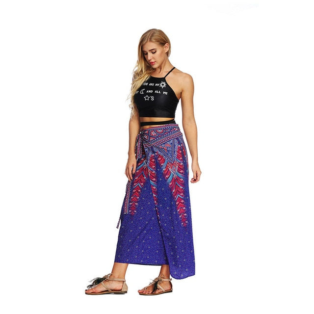 Womail Women skirt Summer Fashion  Loose Trousers Baggy Boho Aladdin Harem Skirt Casual Daily 2019 dropship f9