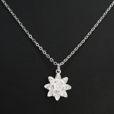 Chic Ladies Lotus Flower Pendant Necklace Boho Women Sexy Neck Jewelry Accessories Shellhard Silver