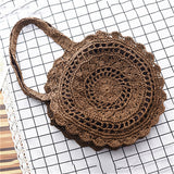 Bohemian Straw Bags for Women Circle Beach Handbags