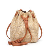 Bohemian Straw Bags for Women Circle Beach Handbags