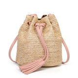 Bohemian Straw Bags for Women Circle Beach Handbags