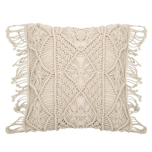 Ellig White crocheted moroccan French chic knitting design Nordic design back sofa bed Cushion Lumbar Pillow Throw Pillow