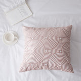 solid dobby embroidered moroccan French chic design Nordic design back sofa bed Cushion Lumbar Throw Pillow cover pink