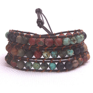 Unique Wrap Bracelet Leather Bracelets 3 Strands Wrap Bracelets Woven Multilayer Boho Bracelet Handmade Jewelry