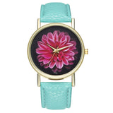 New Bohemia Flower Pattern Wrist Watch Women Boho Leather Women Watches Fashion Quartz Ladies Watch Dress Clock