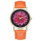 New Bohemia Flower Pattern Wrist Watch Women Boho Leather Women Watches Fashion Quartz Ladies Watch Dress Clock