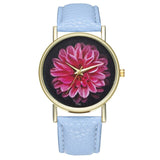 New Bohemia Flower Pattern Wrist Watch Women Boho Leather Women Watches Fashion Quartz Ladies Watch Dress Clock