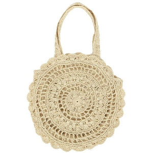 Big Promotion Large Flower Paper String Woven Storage Bag Handmade Storage Bag Bohemian Straw Circle Beach Handbag