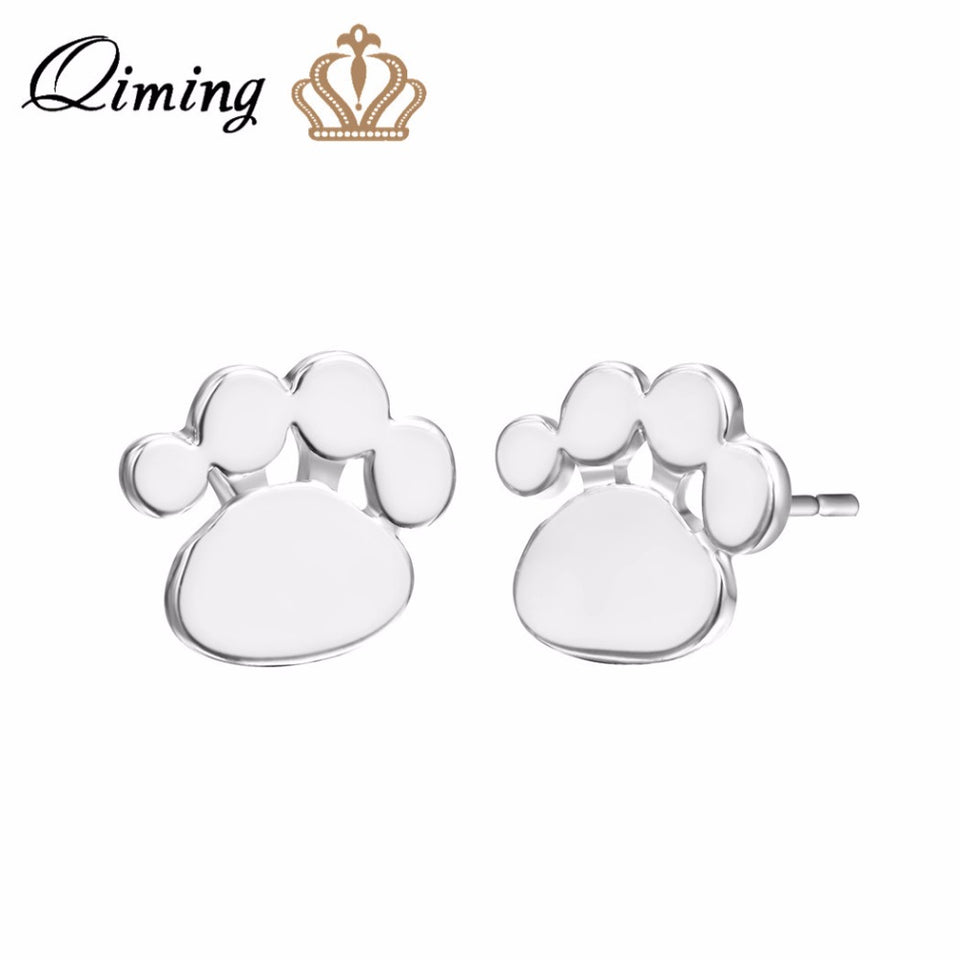 Golden Silver Women Earrings Femme Swan Dogs Paw Animal Ethnic Boho Jewelry