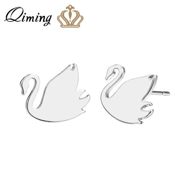 Golden Silver Women Earrings Femme Swan Dogs Paw Animal Ethnic Boho Jewelry