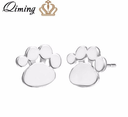 Golden Silver Women Earrings Femme Swan Dogs Paw Animal Ethnic Boho Jewelry