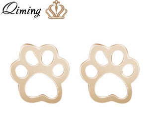 Golden Silver Women Earrings Femme Swan Dogs Paw Animal Ethnic Boho Jewelry