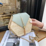 Handmade Woven Hexagon Mulit Style Handbag