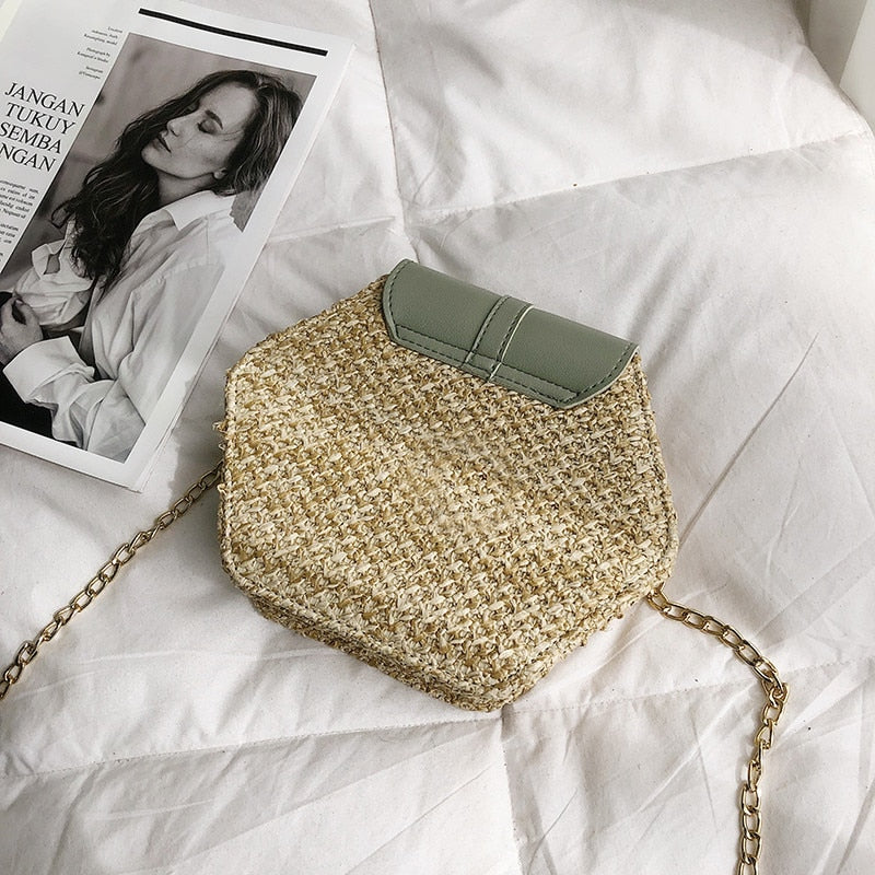 Handmade Woven Hexagon Mulit Style Handbag