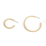 SRCOI Boho Chic Gold Color Beads Hoop Earrings Geometric Half Open Circle Loop Minimalism Hoops