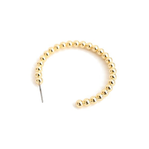 SRCOI Boho Chic Gold Color Beads Hoop Earrings Geometric Half Open Circle Loop Minimalism Hoops