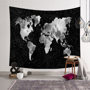 Retro Style World Map Tapestry Wall Hanging Hippie Bohemian Tapestries Table Cloth Blanket Beach Towel Yoga