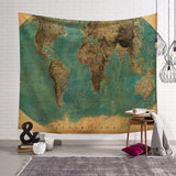 Retro Style World Map Tapestry Wall Hanging Hippie Bohemian Tapestries Table Cloth Blanket Beach Towel Yoga