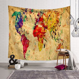 Retro Style World Map Tapestry Wall Hanging Hippie Bohemian Tapestries Table Cloth Blanket Beach Towel Yoga