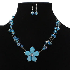 New Boho Bohemian Choker Crystal Necklace Multi Layer Silver Short Beads Strand Shell Flower Jewelry Women