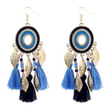 Long Tassel Statement Earrings for Women Bohemian Ethnic Tassel Earring Boho Flower Fringed Earings Fashion Jewelry