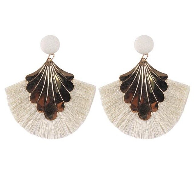 Long Tassel Statement Earrings for Women Bohemian Ethnic Tassel Earring Boho Flower Fringed Earings Fashion Jewelry