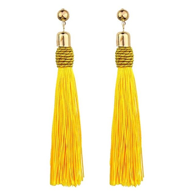 Long Tassel Statement Earrings for Women Bohemian Ethnic Tassel Earring Boho Flower Fringed Earings Fashion Jewelry