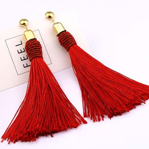 Long Tassel Statement Earrings for Women Bohemian Ethnic Tassel Earring Boho Flower Fringed Earings Fashion Jewelry