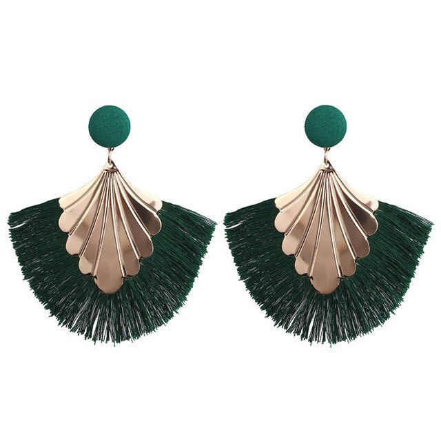 Long Tassel Statement Earrings for Women Bohemian Ethnic Tassel Earring Boho Flower Fringed Earings Fashion Jewelry