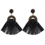 Long Tassel Statement Earrings for Women Bohemian Ethnic Tassel Earring Boho Flower Fringed Earings Fashion Jewelry