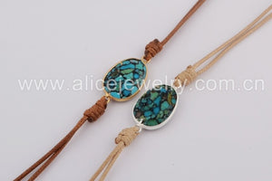 BOROSA High End Natural Line Turquoises Boho Long Friendship Bracelet Wrap Handmade Bracelets Women Gifts