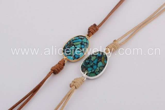 BOROSA High End Natural Line Turquoises Boho Long Friendship Bracelet Wrap Handmade Bracelets Women Gifts