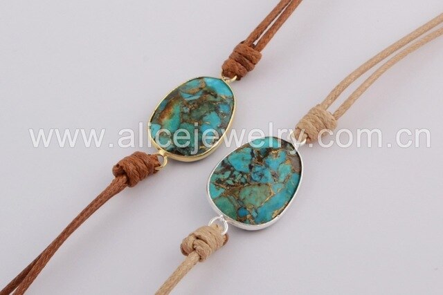 BOROSA High End Natural Line Turquoises Boho Long Friendship Bracelet Wrap Handmade Bracelets Women Gifts