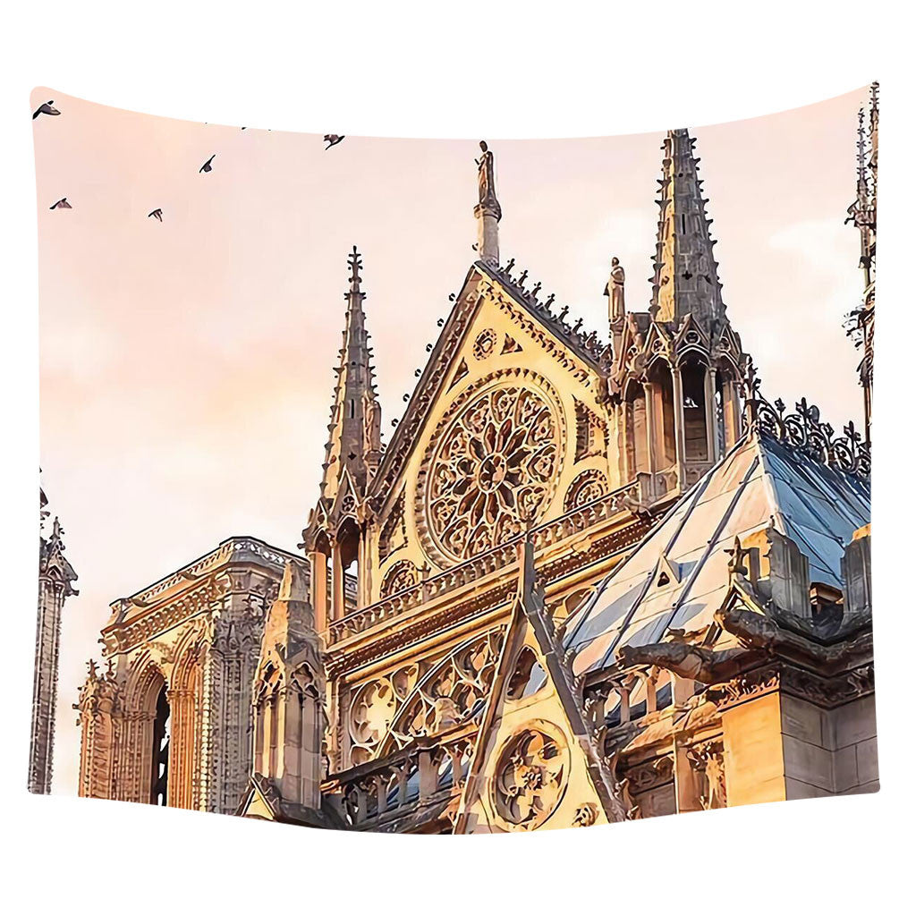 Gajjar Art Notre Dame wall digital print tapestry Decor Religious Boho Wall Carpet Bohemia Beach Blanket Decor