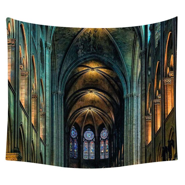 Gajjar Art Notre Dame wall digital print tapestry Decor Religious Boho Wall Carpet Bohemia Beach Blanket Decor