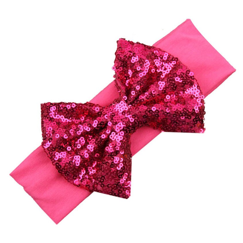 Elastic Children Headband Cute Sequins Bow Baby