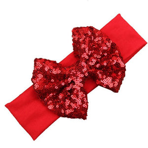 Elastic Children Headband Cute Sequins Bow Baby