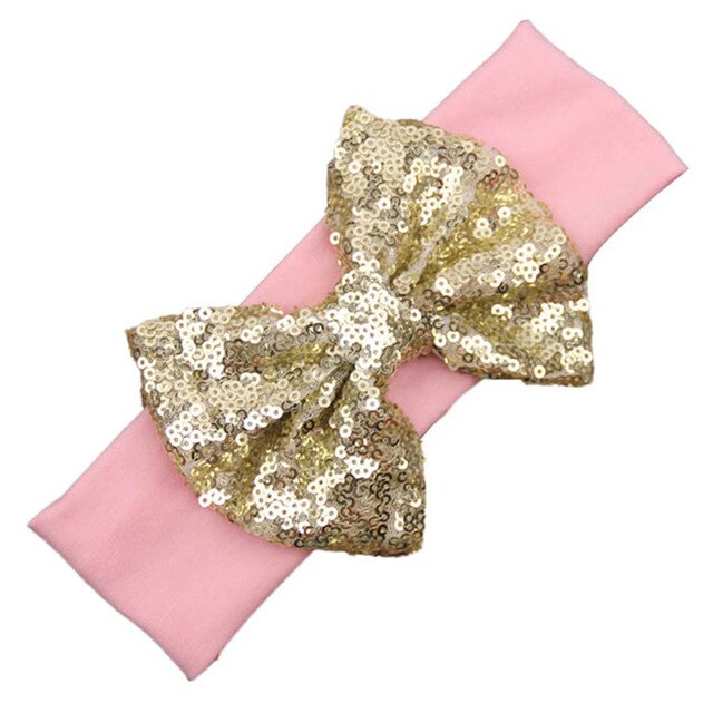 Elastic Children Headband Cute Sequins Bow Baby