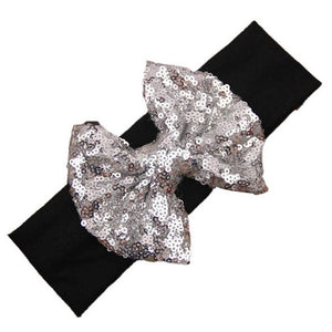 Elastic Children Headband Cute Sequins Bow Baby