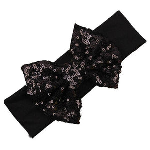 Elastic Children Headband Cute Sequins Bow Baby