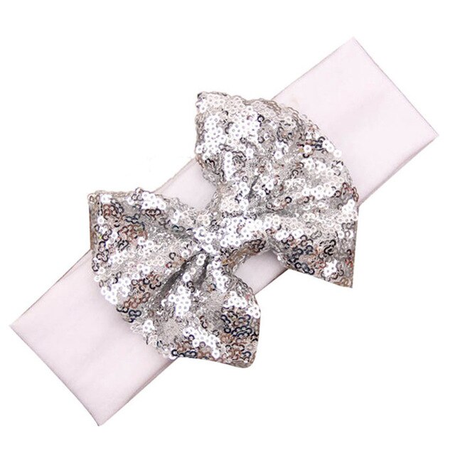 Elastic Children Headband Cute Sequins Bow Baby