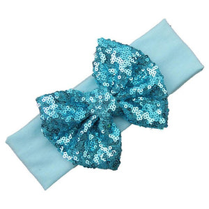 Elastic Children Headband Cute Sequins Bow Baby