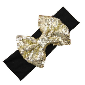 Elastic Children Headband Cute Sequins Bow Baby