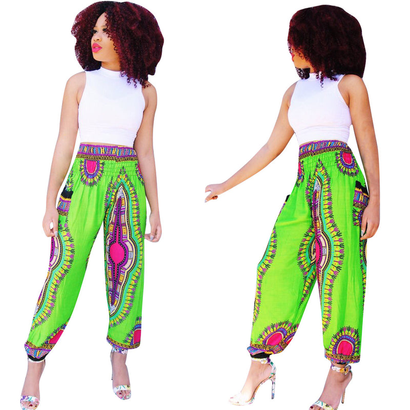 Elastic High Waist Polyester Wide Leg Trousers