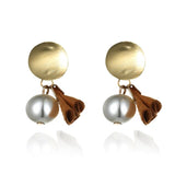 3 Leaves Crystal Rhinestone Decoration Earrings Imitation Pearl drop Earrings  Christmas Gift Jewelry