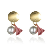 3 Leaves Crystal Rhinestone Decoration Earrings Imitation Pearl drop Earrings  Christmas Gift Jewelry