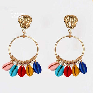 Dvacaman Bohemian Beaded Earrings for Women INS Girl Big Statement Earrings Lady Hoop Earrings Evening Accessories