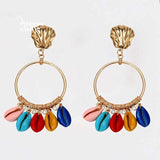 Dvacaman Bohemian Beaded Earrings for Women INS Girl Big Statement Earrings Lady Hoop Earrings Evening Accessories