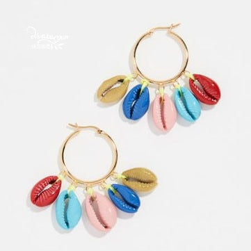 Dvacaman Bohemian Beaded Earrings for Women INS Girl Big Statement Earrings Lady Hoop Earrings Evening Accessories